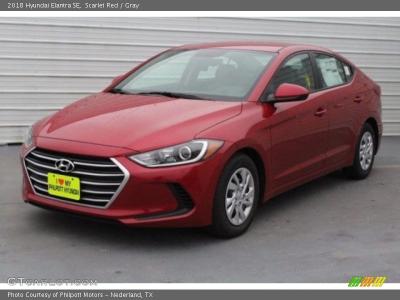 Scarlet Red / Gray 2018 Hyundai Elantra SE