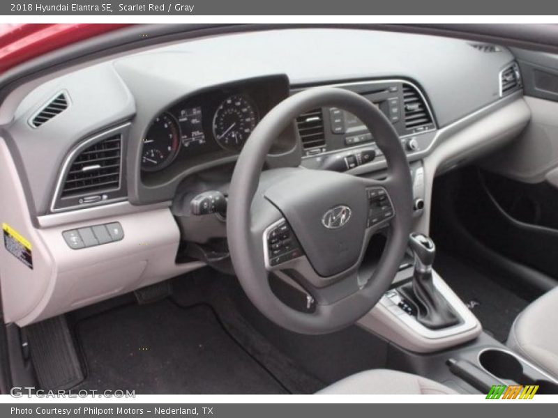 Scarlet Red / Gray 2018 Hyundai Elantra SE
