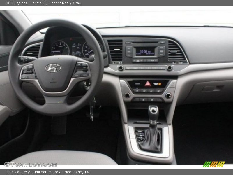 Scarlet Red / Gray 2018 Hyundai Elantra SE