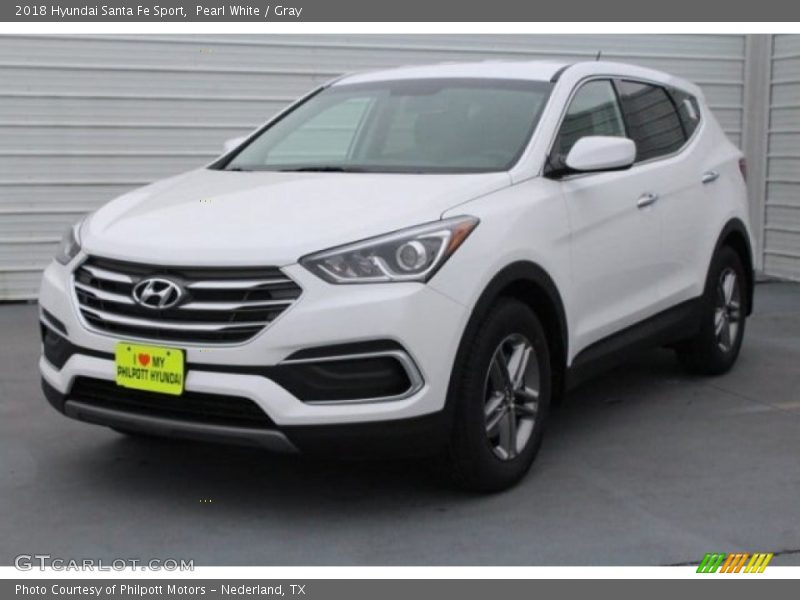 Pearl White / Gray 2018 Hyundai Santa Fe Sport