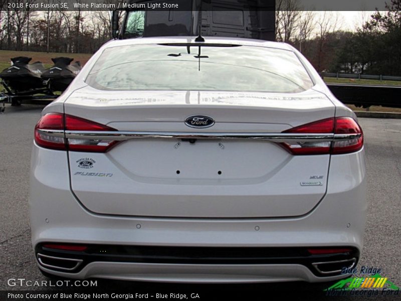 White Platinum / Medium Light Stone 2018 Ford Fusion SE