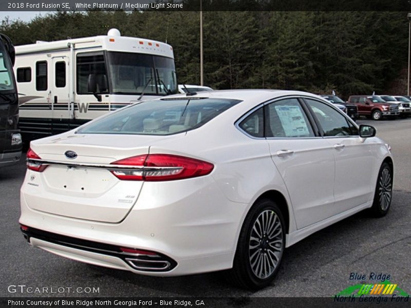 White Platinum / Medium Light Stone 2018 Ford Fusion SE