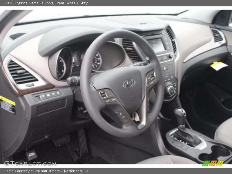 Pearl White / Gray 2018 Hyundai Santa Fe Sport