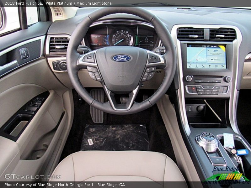White Platinum / Medium Light Stone 2018 Ford Fusion SE