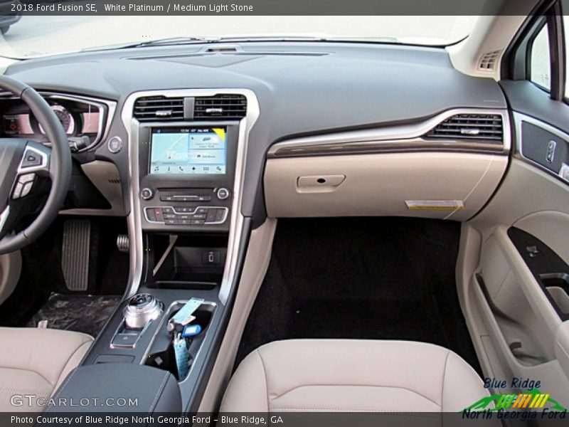 White Platinum / Medium Light Stone 2018 Ford Fusion SE