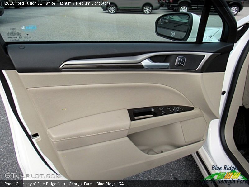 White Platinum / Medium Light Stone 2018 Ford Fusion SE