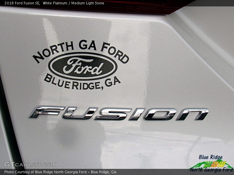 White Platinum / Medium Light Stone 2018 Ford Fusion SE