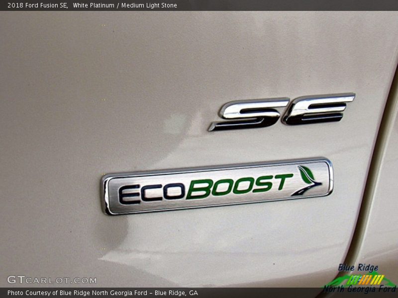 White Platinum / Medium Light Stone 2018 Ford Fusion SE