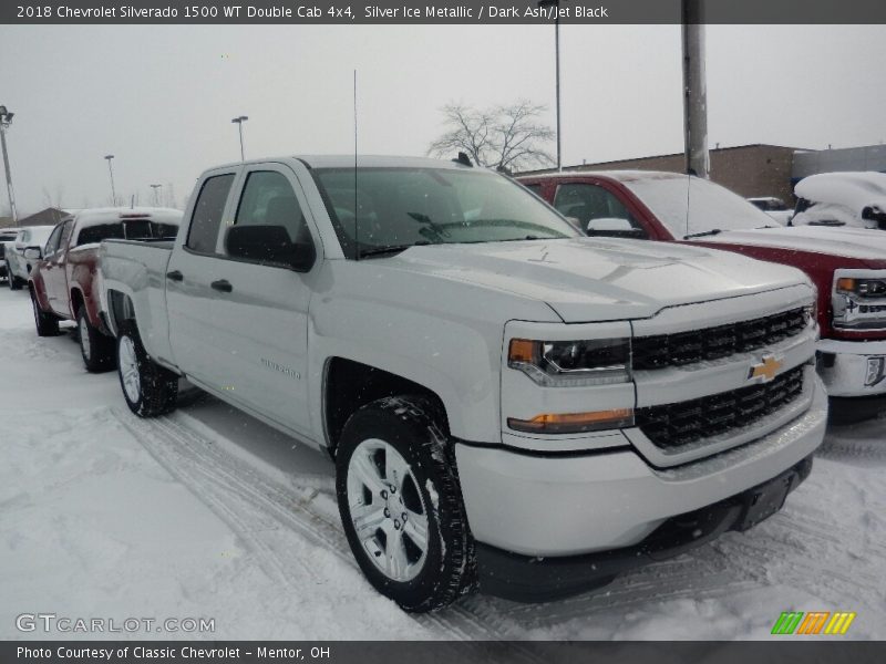 Silver Ice Metallic / Dark Ash/Jet Black 2018 Chevrolet Silverado 1500 WT Double Cab 4x4