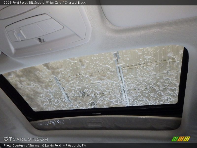 White Gold / Charcoal Black 2018 Ford Focus SEL Sedan