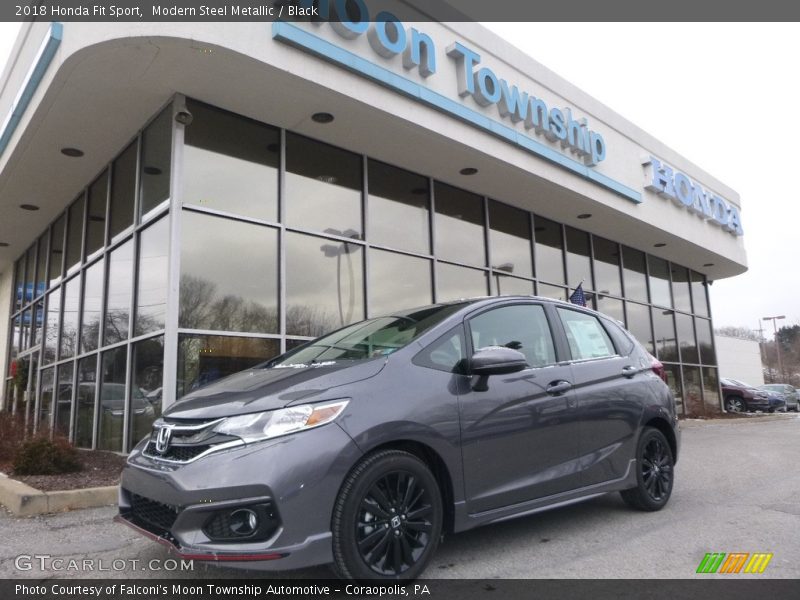 Modern Steel Metallic / Black 2018 Honda Fit Sport