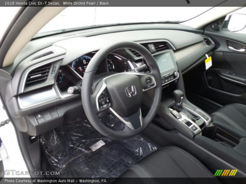 White Orchid Pearl / Black 2018 Honda Civic EX-T Sedan
