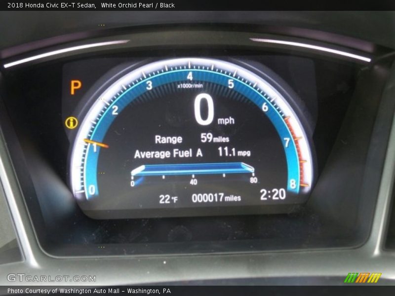 White Orchid Pearl / Black 2018 Honda Civic EX-T Sedan
