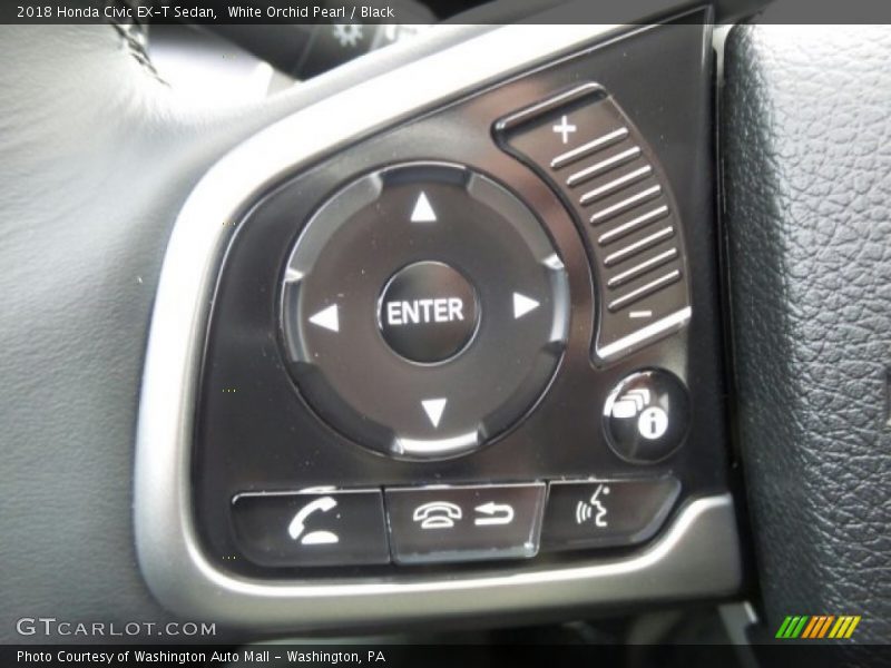 White Orchid Pearl / Black 2018 Honda Civic EX-T Sedan