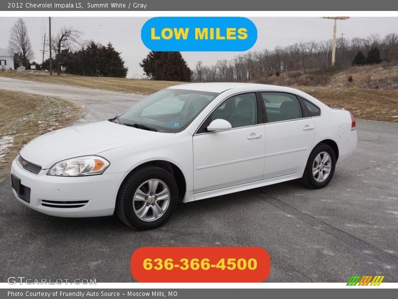 Summit White / Gray 2012 Chevrolet Impala LS