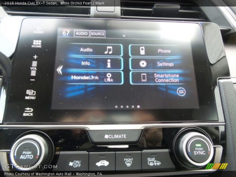 White Orchid Pearl / Black 2018 Honda Civic EX-T Sedan
