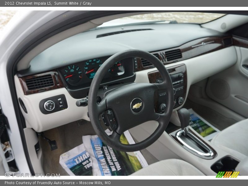Summit White / Gray 2012 Chevrolet Impala LS