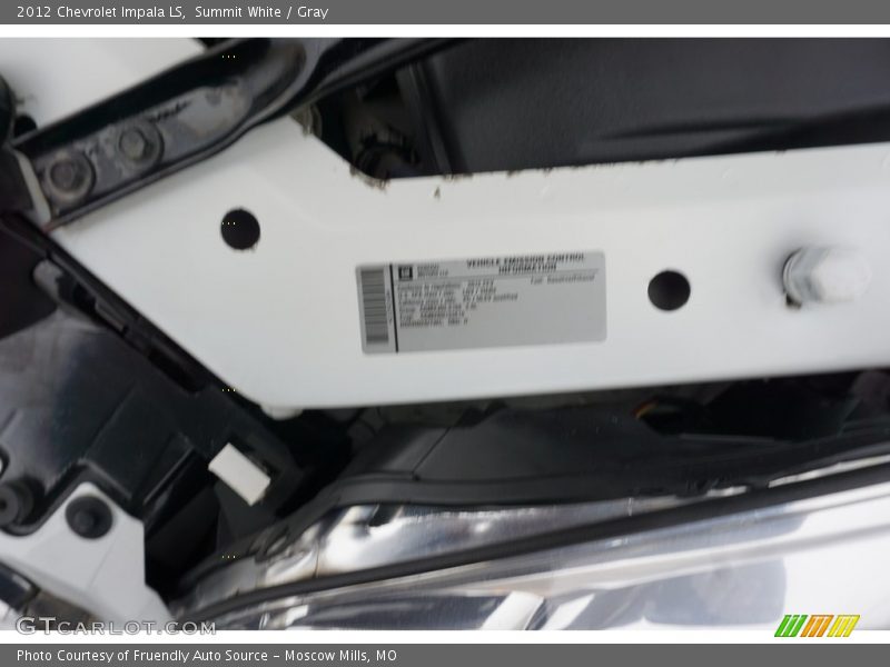 Summit White / Gray 2012 Chevrolet Impala LS