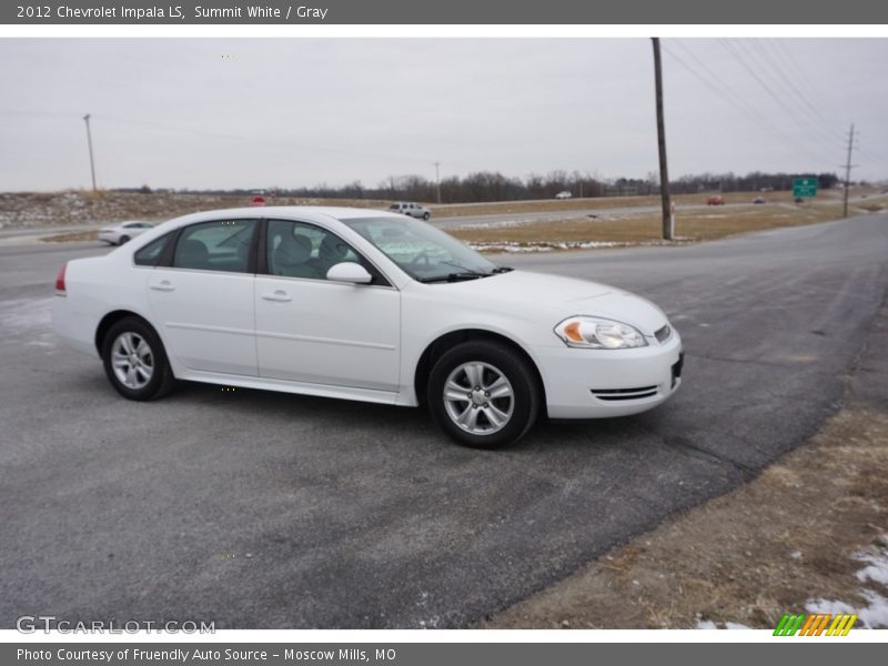 Summit White / Gray 2012 Chevrolet Impala LS