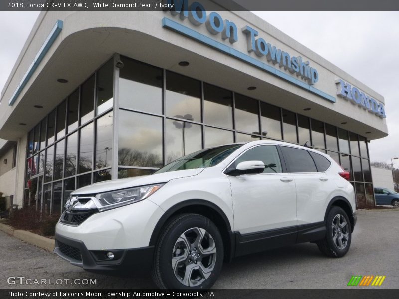 White Diamond Pearl / Ivory 2018 Honda CR-V EX AWD