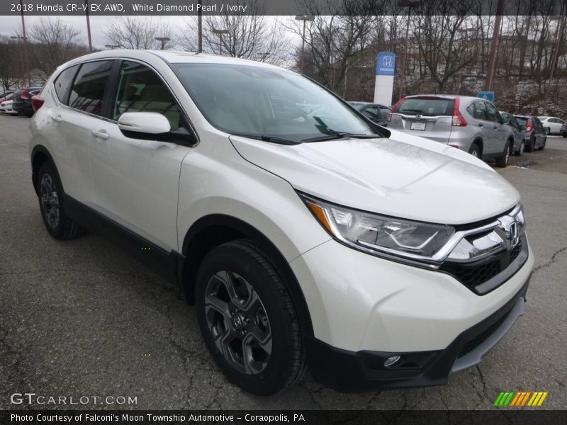 White Diamond Pearl / Ivory 2018 Honda CR-V EX AWD