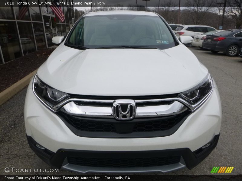 White Diamond Pearl / Ivory 2018 Honda CR-V EX AWD