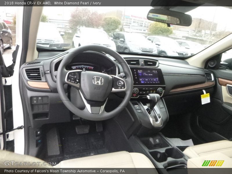 White Diamond Pearl / Ivory 2018 Honda CR-V EX AWD