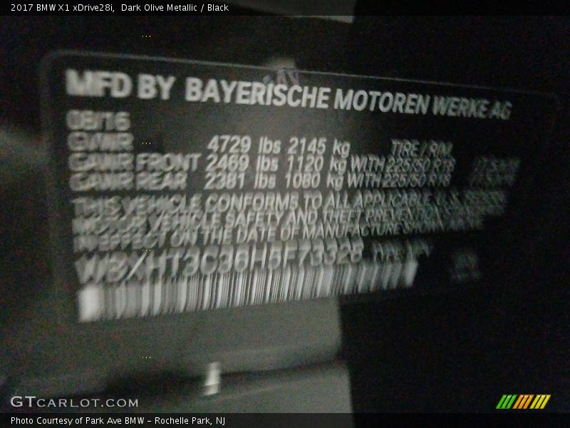 Dark Olive Metallic / Black 2017 BMW X1 xDrive28i