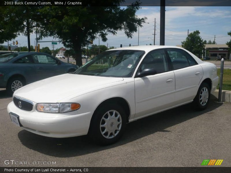 White / Graphite 2003 Buick Century Custom