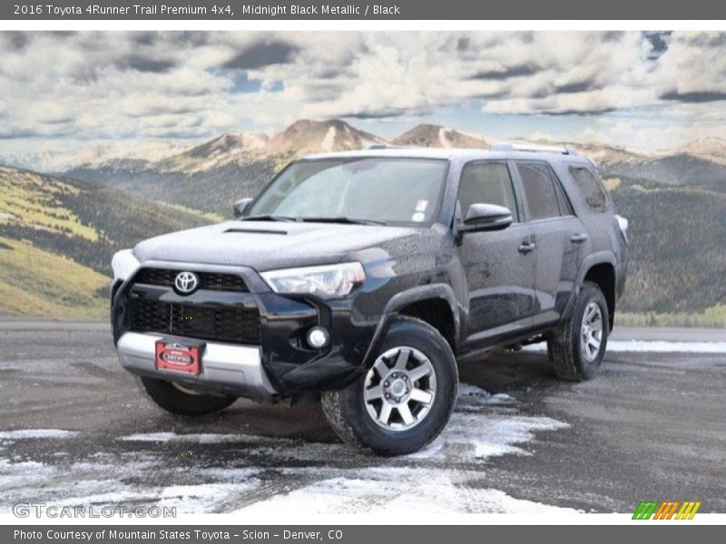 Midnight Black Metallic / Black 2016 Toyota 4Runner Trail Premium 4x4