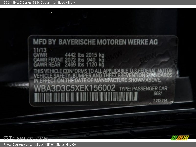 Jet Black / Black 2014 BMW 3 Series 328d Sedan