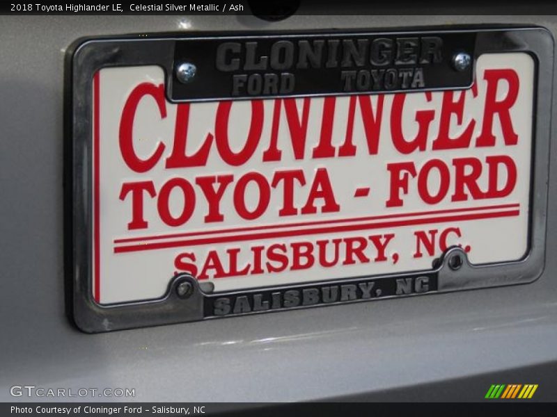 Celestial Silver Metallic / Ash 2018 Toyota Highlander LE