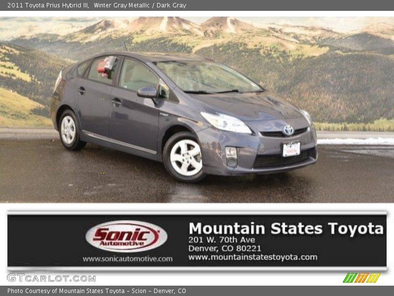 Winter Gray Metallic / Dark Gray 2011 Toyota Prius Hybrid III
