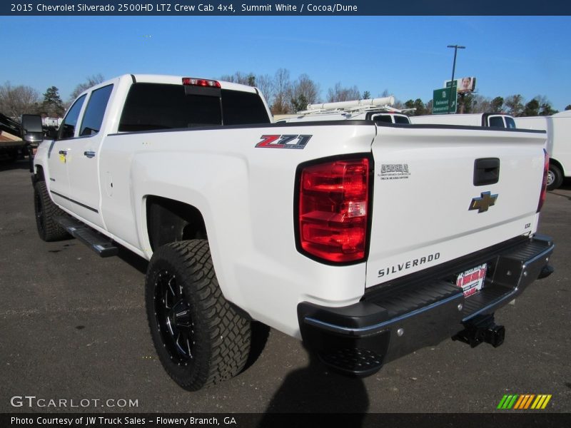 Summit White / Cocoa/Dune 2015 Chevrolet Silverado 2500HD LTZ Crew Cab 4x4