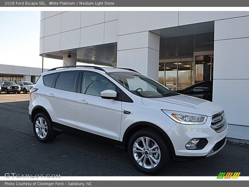 White Platinum / Medium Light Stone 2018 Ford Escape SEL