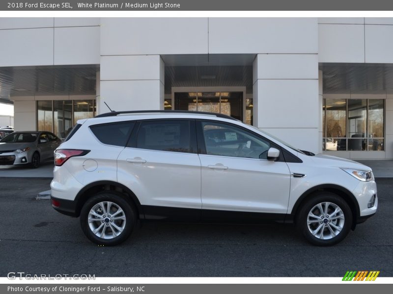 White Platinum / Medium Light Stone 2018 Ford Escape SEL