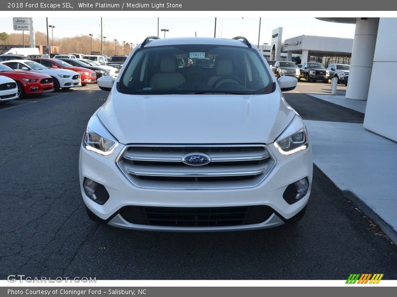 White Platinum / Medium Light Stone 2018 Ford Escape SEL
