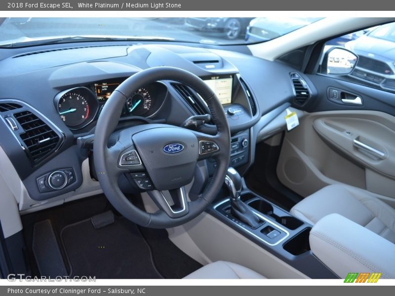 White Platinum / Medium Light Stone 2018 Ford Escape SEL