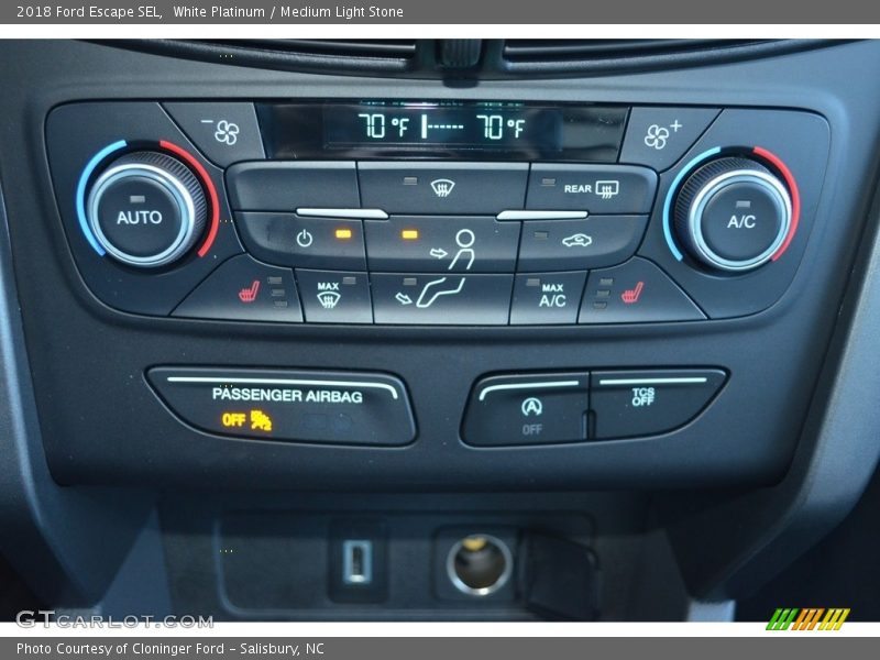 White Platinum / Medium Light Stone 2018 Ford Escape SEL