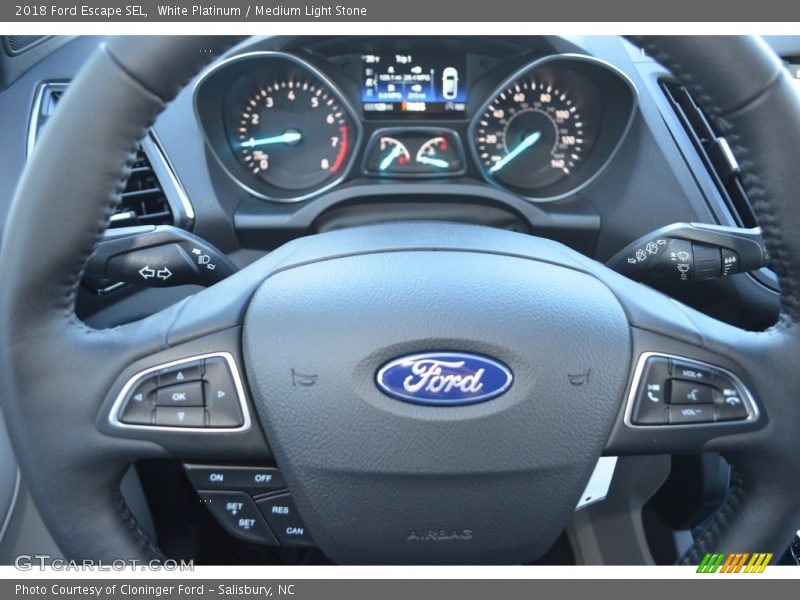 White Platinum / Medium Light Stone 2018 Ford Escape SEL