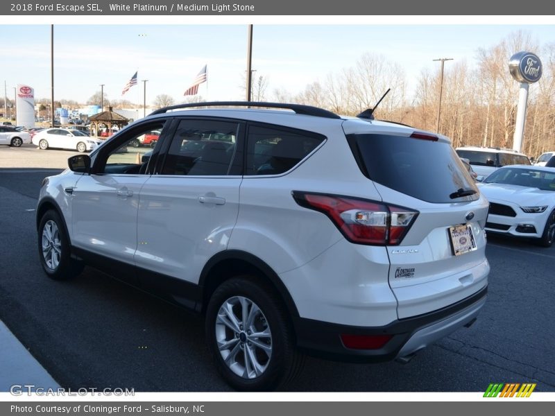 White Platinum / Medium Light Stone 2018 Ford Escape SEL