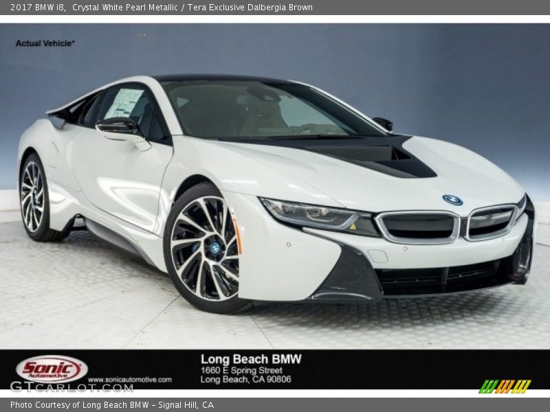Crystal White Pearl Metallic / Tera Exclusive Dalbergia Brown 2017 BMW i8