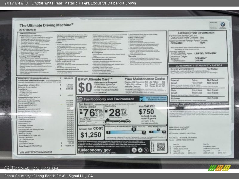  2017 i8  Window Sticker