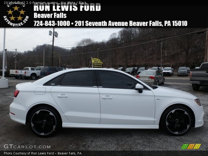 Ibis White / Black 2016 Audi A3 2.0 Premium quattro