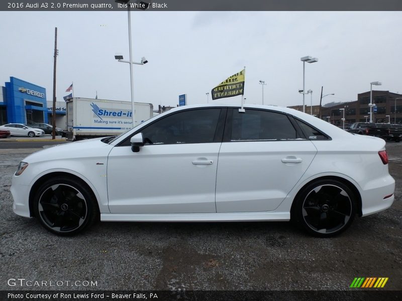 Ibis White / Black 2016 Audi A3 2.0 Premium quattro