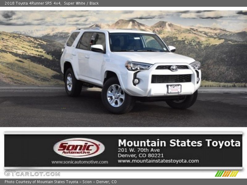 Super White / Black 2018 Toyota 4Runner SR5 4x4