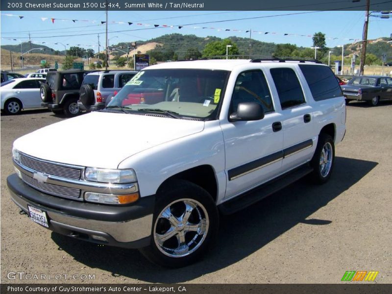 Summit White / Tan/Neutral 2003 Chevrolet Suburban 1500 LS 4x4