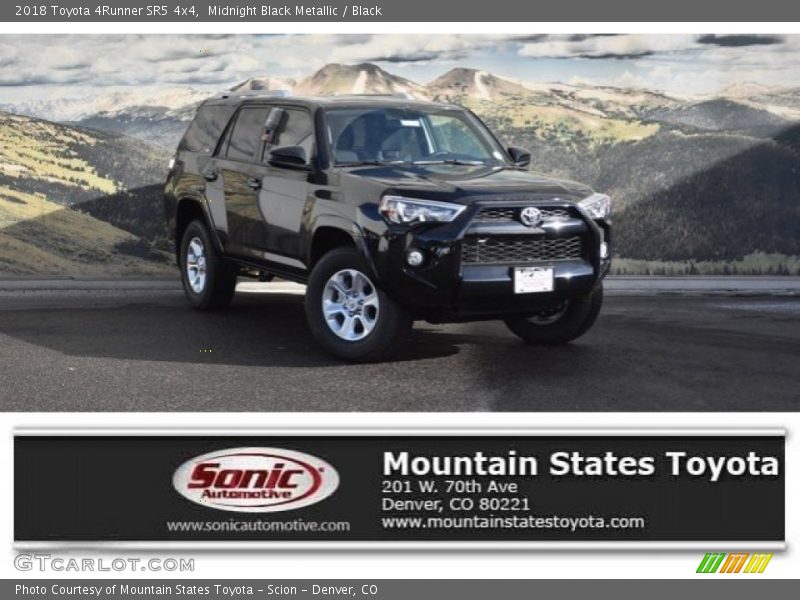 Midnight Black Metallic / Black 2018 Toyota 4Runner SR5 4x4