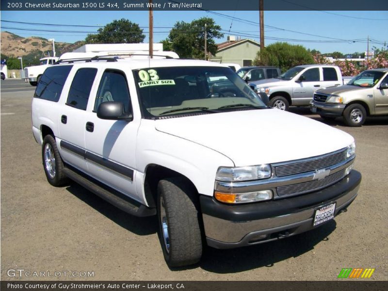 Summit White / Tan/Neutral 2003 Chevrolet Suburban 1500 LS 4x4
