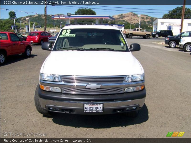Summit White / Tan/Neutral 2003 Chevrolet Suburban 1500 LS 4x4